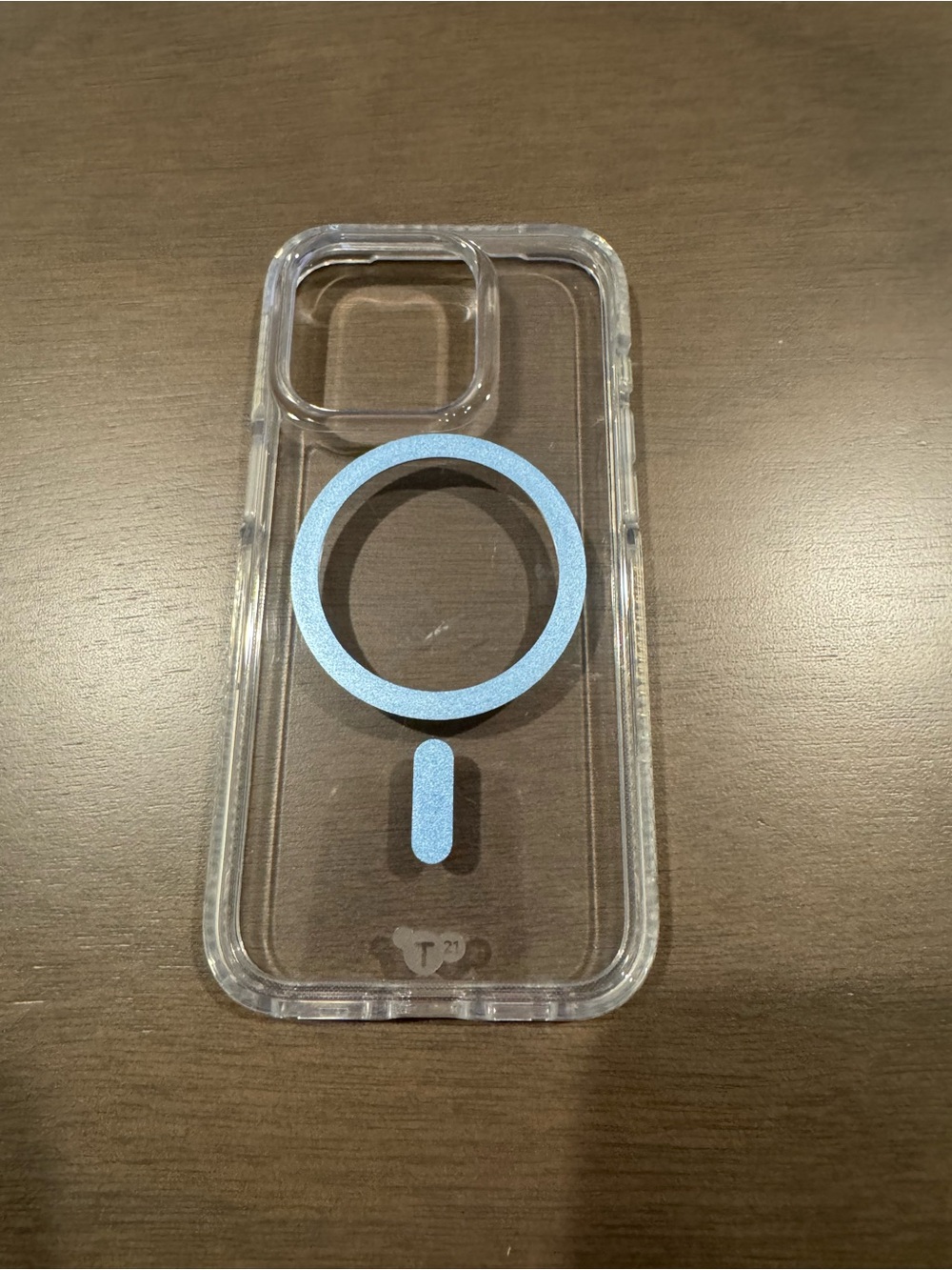 Apple Clear iPhone 15 Pro Case with Blue MagSafe Ring